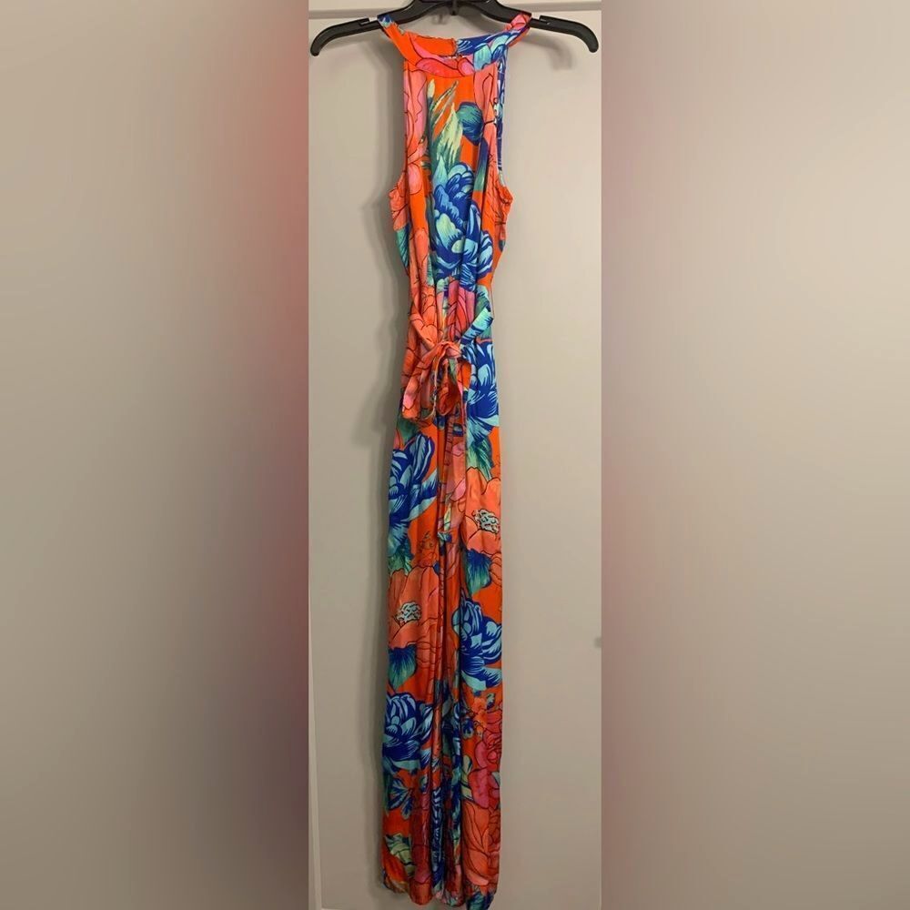 Farm Rio x Anthropologie Floral Print Halter Wide Leg Jumpsuit Resortwear - XS - Picture 13 of 15